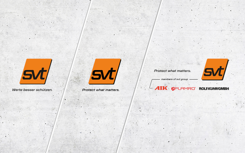 Aktuelle Übersicht der Logo-Varianten der svt Unternehmensgruppe