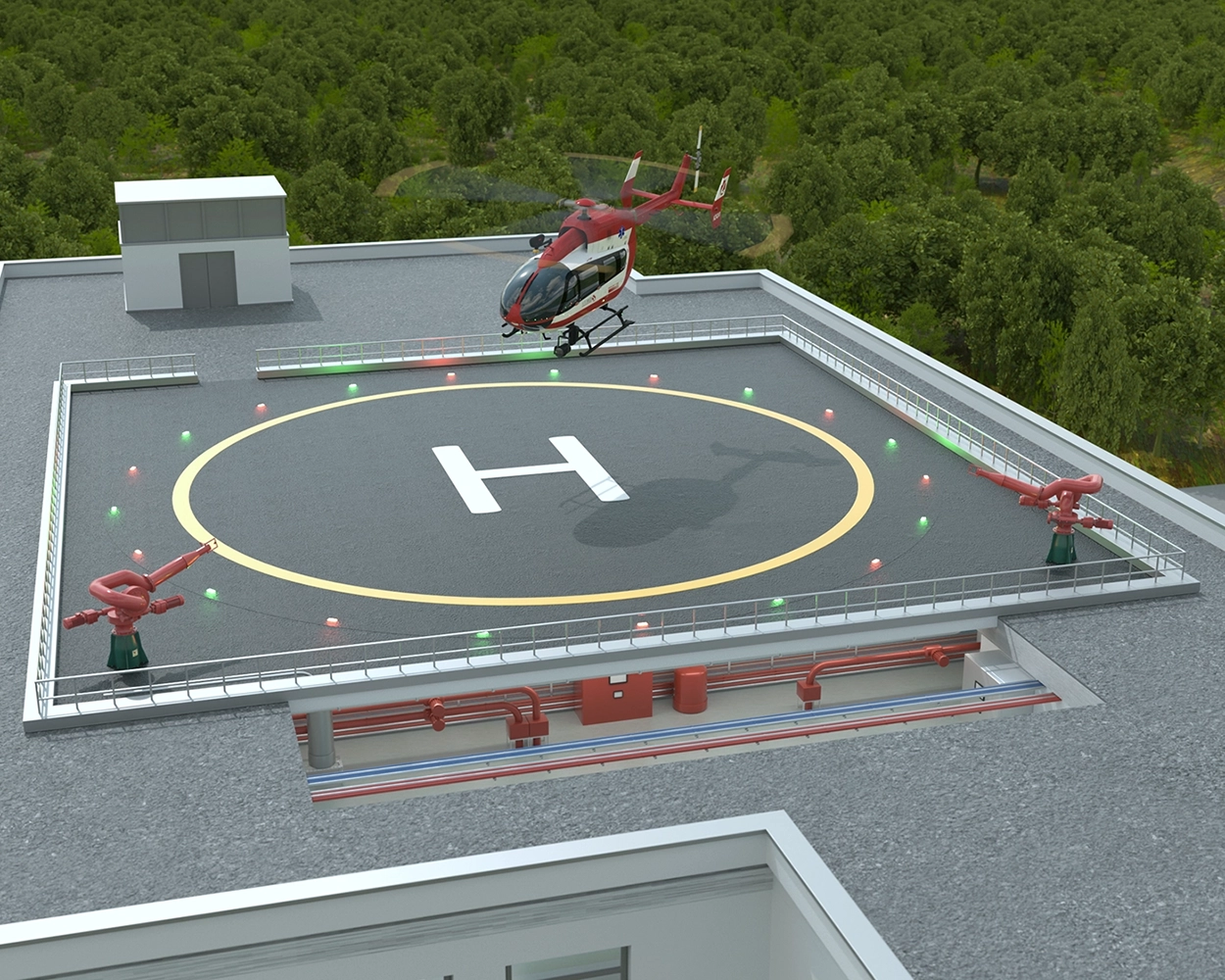 Hubschrauberlandeplatz eines Krankenhauses